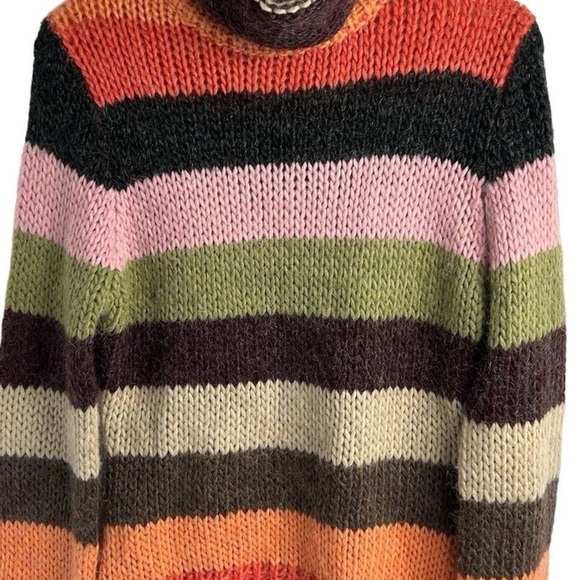 Anthropologie Laurie B. Stripe Women's Mohair Wool Blend Striped Sweater Size M - Picture 4 of 10